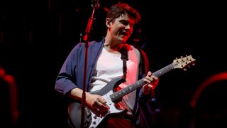 John Mayer performs with Zedd at the Outdoor Theatre during the 2025 Coachella Valley Music and Arts Festival at Empire Polo Club on April 13, 2025 in Indio, California