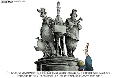 Political cartoon U.S. Trump trade war