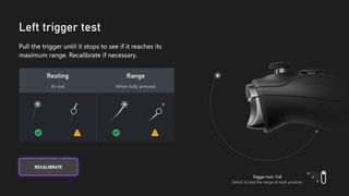 Screenshots from Xbox accessories app showing ability to change settings on Xbox controller