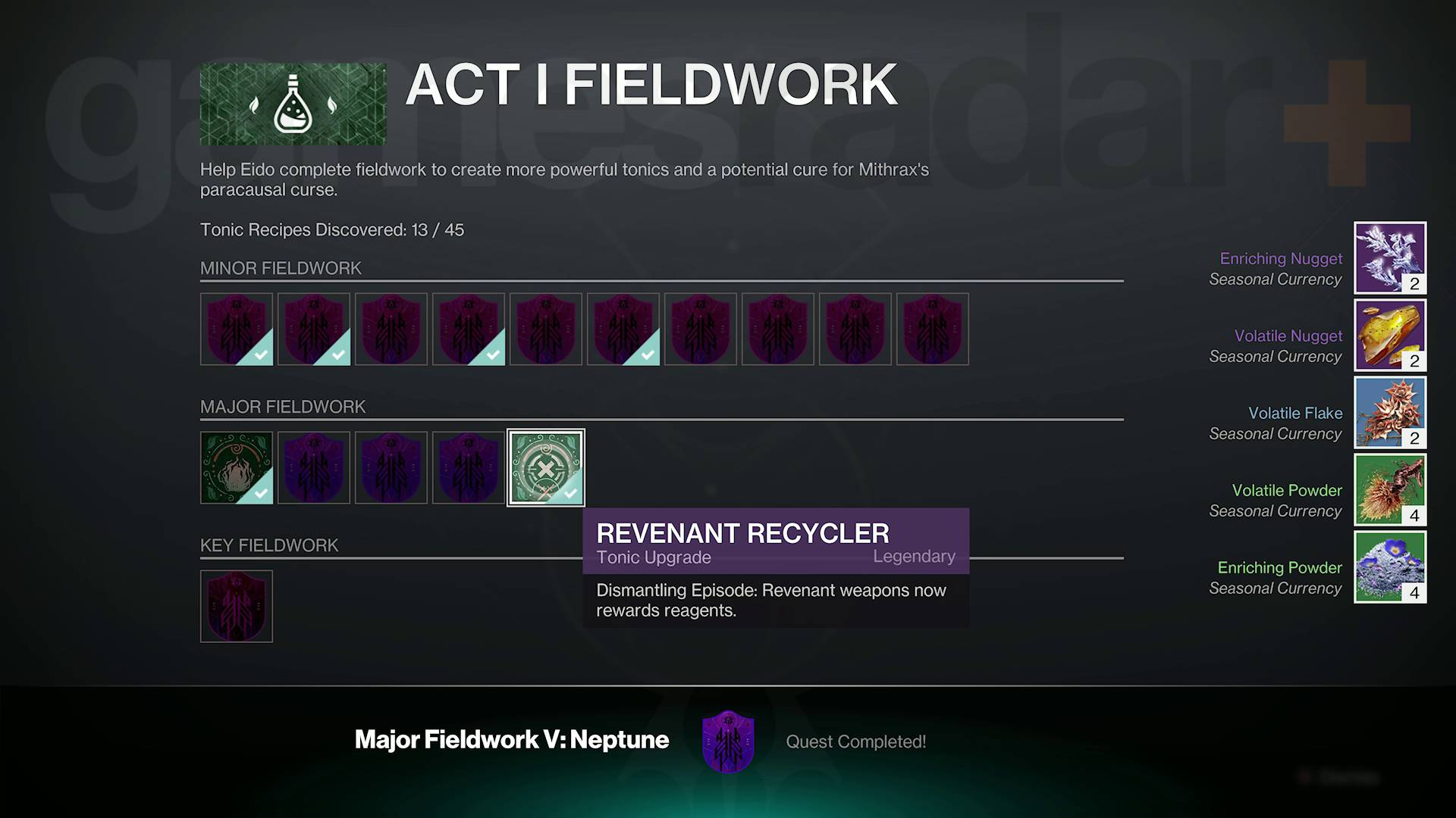 How the Destiny 2 Fieldwork Tab works