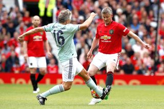 Ole Gunnar Solskjaer in action at Old Trafford