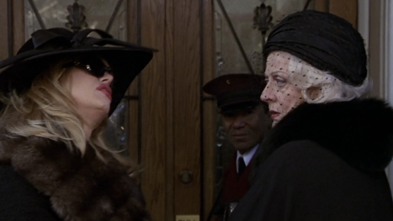 Gunilla and Elise at the funeral in The First Wives Club