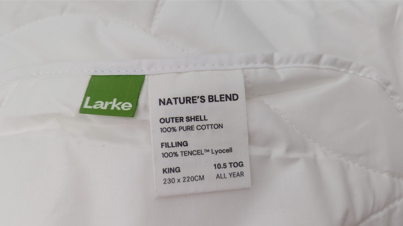 Larke Nature's Blend duvet a close-up shot of the materials