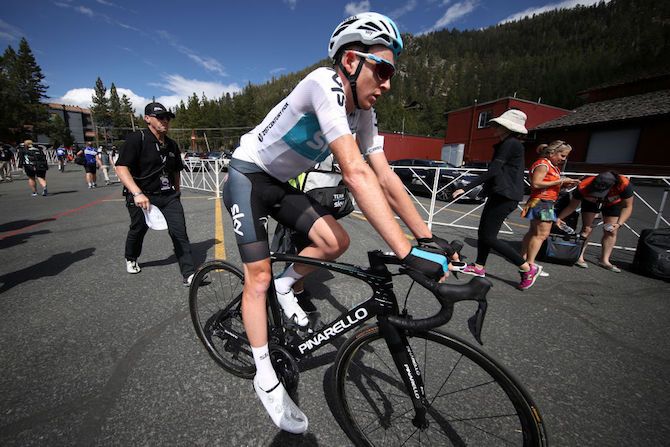 Tao Geoghegan Hart (Team Sky) finished third on stage 6 of the 2018 Tour of California, having worked hard to ensure his team leader won the stage and re-took the overall lead