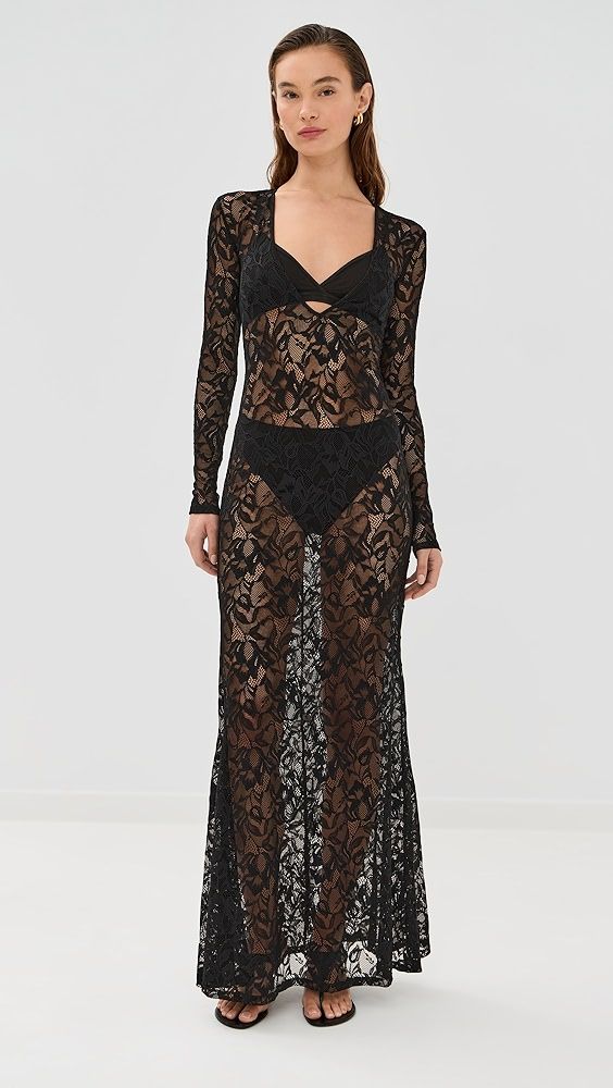 Kiki De Montparnasse Sophie Stretch Lace Maxi Dress