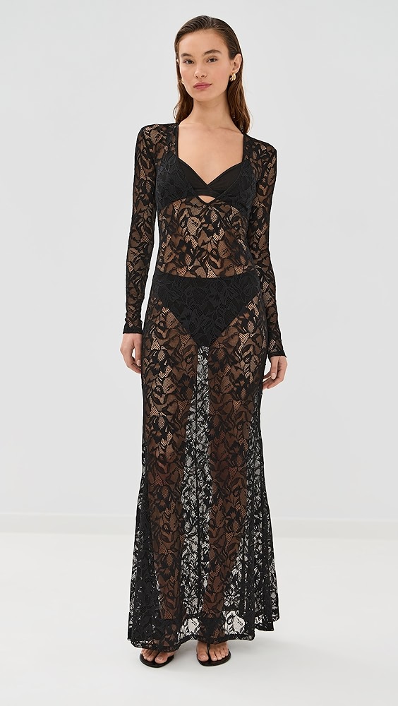 Kiki De Montparnasse Sophie Stretch Lace Maxi Dress