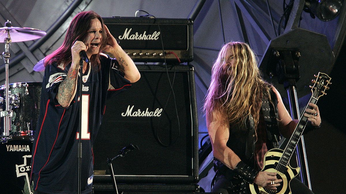 Ozzy Osbourne and Zakk Wylde perform at the NFL Kickoff, September 8, 2005.