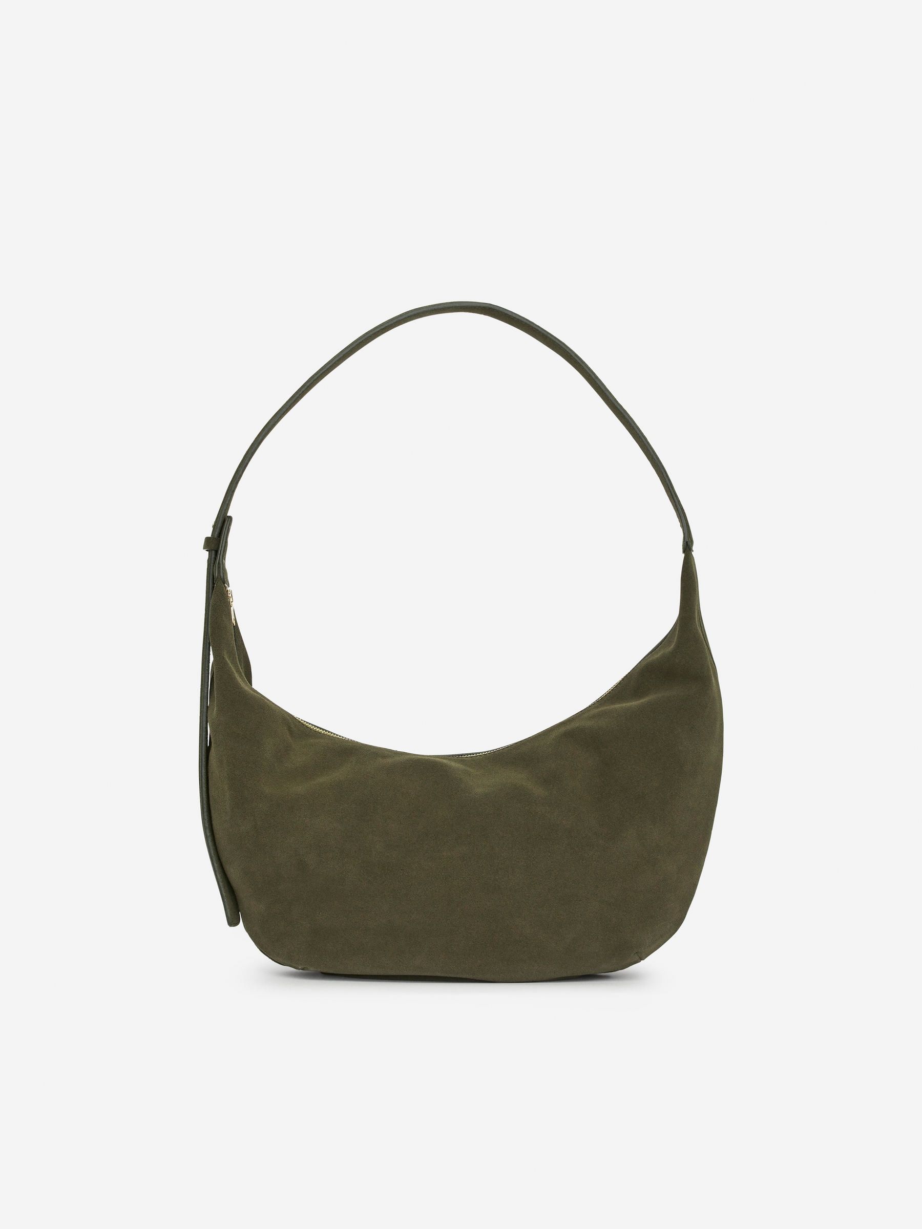 Curved Suede Bag – Khaki Green – Women – Arket Gb