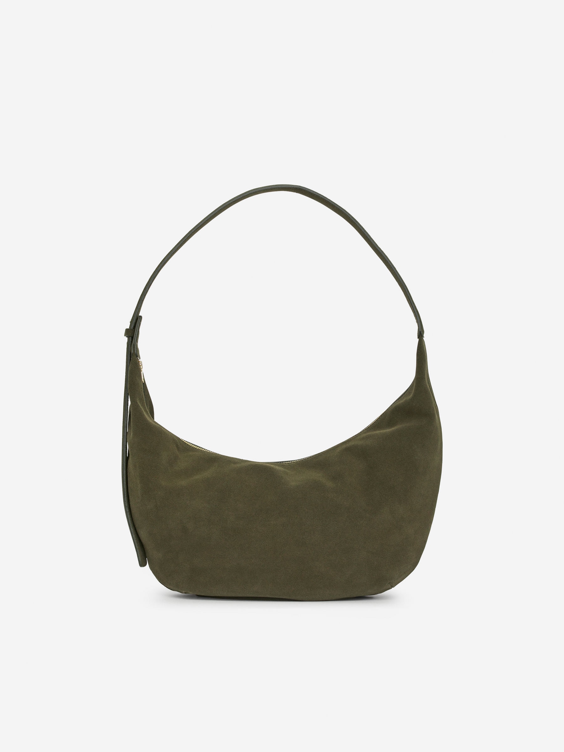 Curved Suede Bag &amp;ndash; Khaki Green &amp;ndash; Women &amp;ndash; Arket Gb