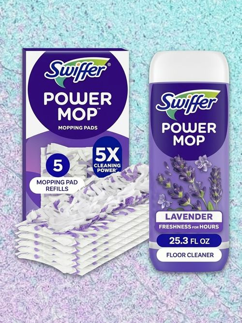 Swiffer Power Mop Refill Pack, 5 Pads + 1 Lavender Solution
