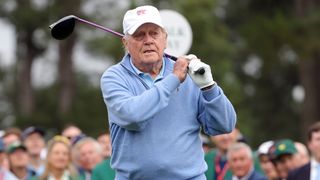 Jack Nicklaus takes his shot as honorary starter for The Masters