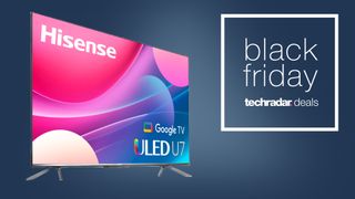 Hisense U7H TV against blue background