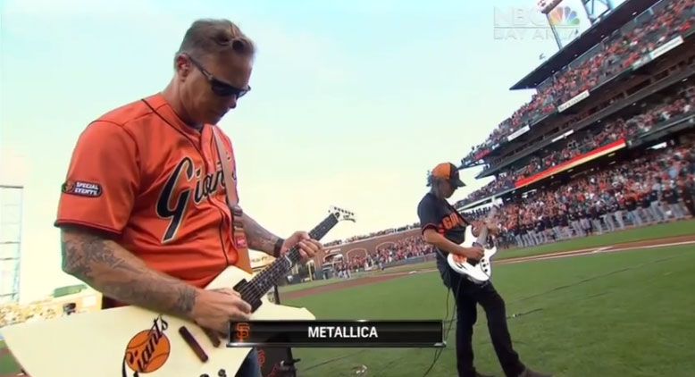 James Hetfield, Kirk Hammett Play National Anthem at SF Giants Game –  Billboard