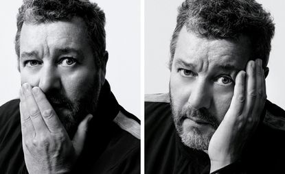 2 head & shoulders shots of Philippe Starck