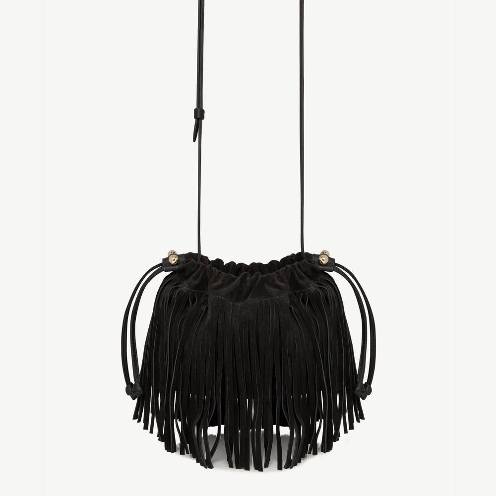 Charlotte Drawstring - Cinq a Sept Black Fringe