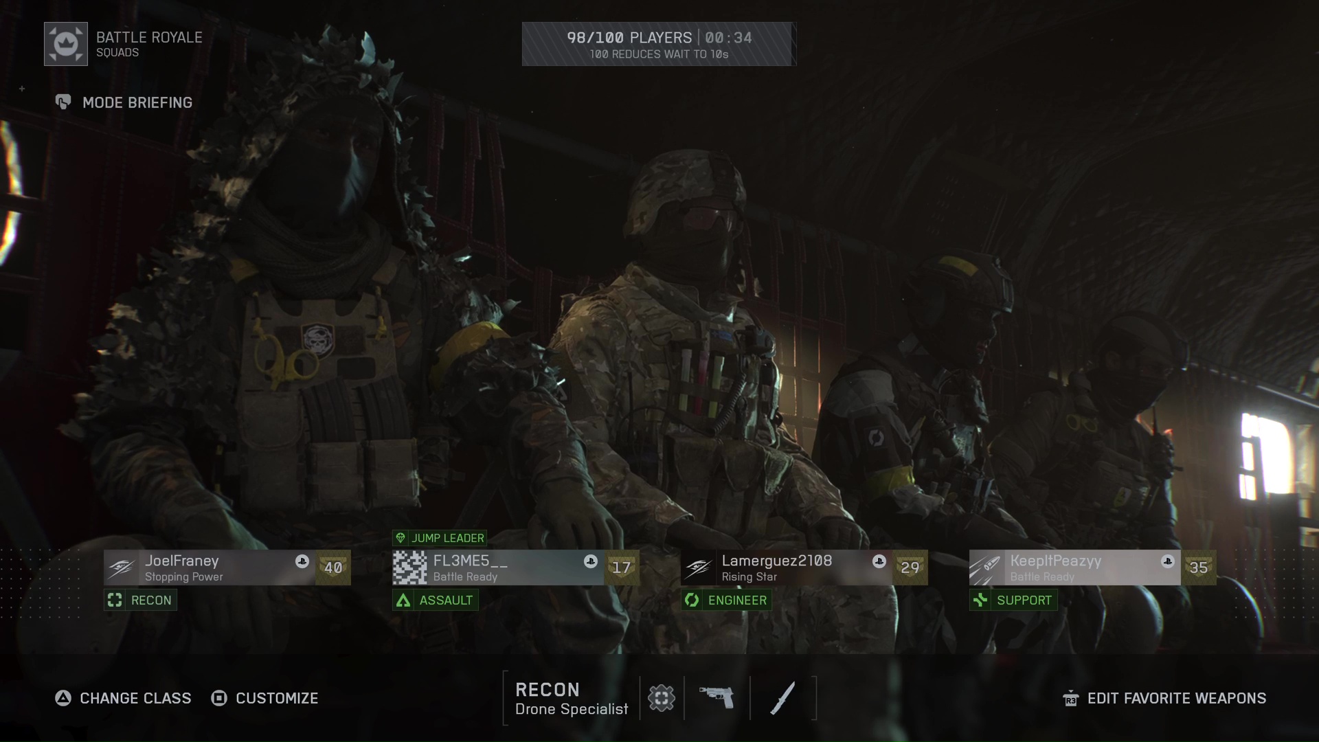 A team of diverse classes in Battlefield Redsec