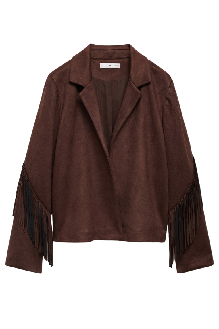 Suede-Effect Fringed Jacket - Women | Mango Usa