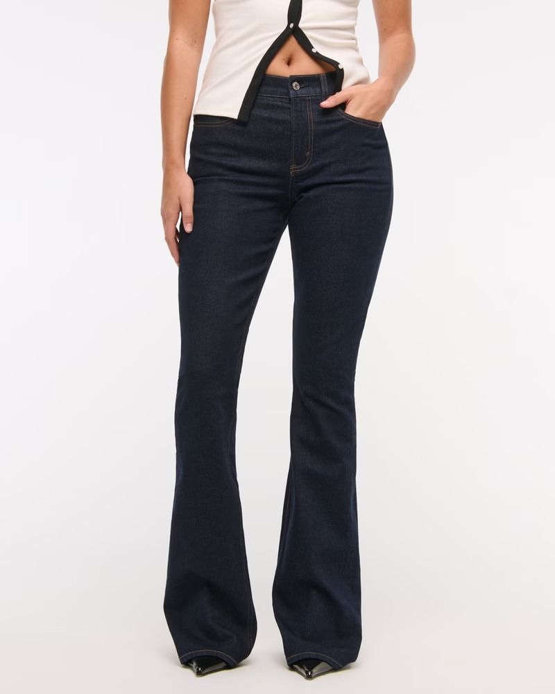 abercrombie, Curve Love Mid Rise Bootcut Jean