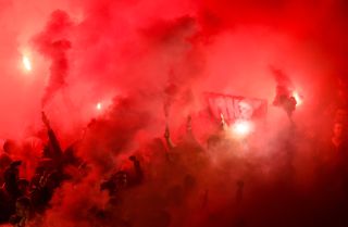 Shelbourne supporters ahead of a game against Bohemians in March 2020.