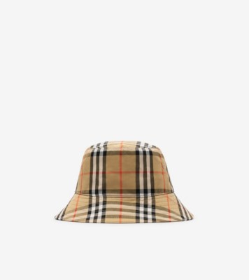 Check Cotton Bucket Hat in Sand Beige - Children | Burberry&amp;reg; Official