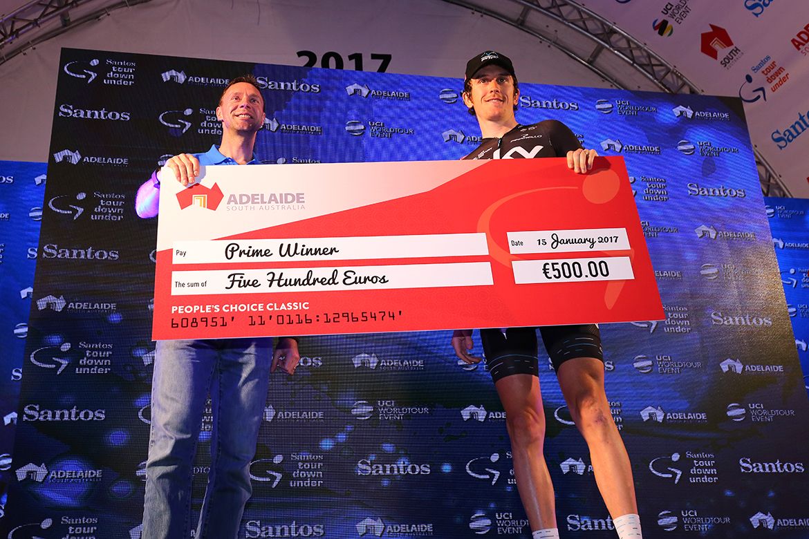 Geraint Thomas adds 500 Australian dollars to the coffers for winning a prime