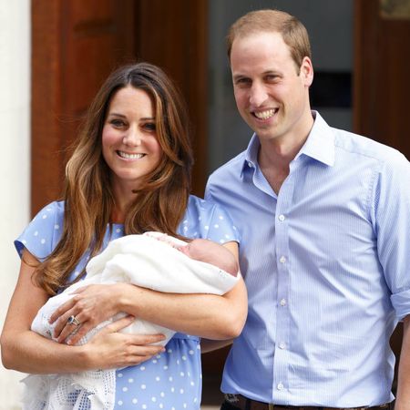 Prince William and Kate Middleton at the Lindo Wing after Prince George's birth