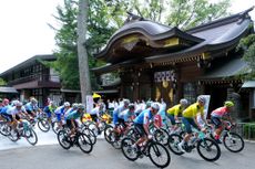 The men's peloton in the 2020 Tokyo Olympics road race
