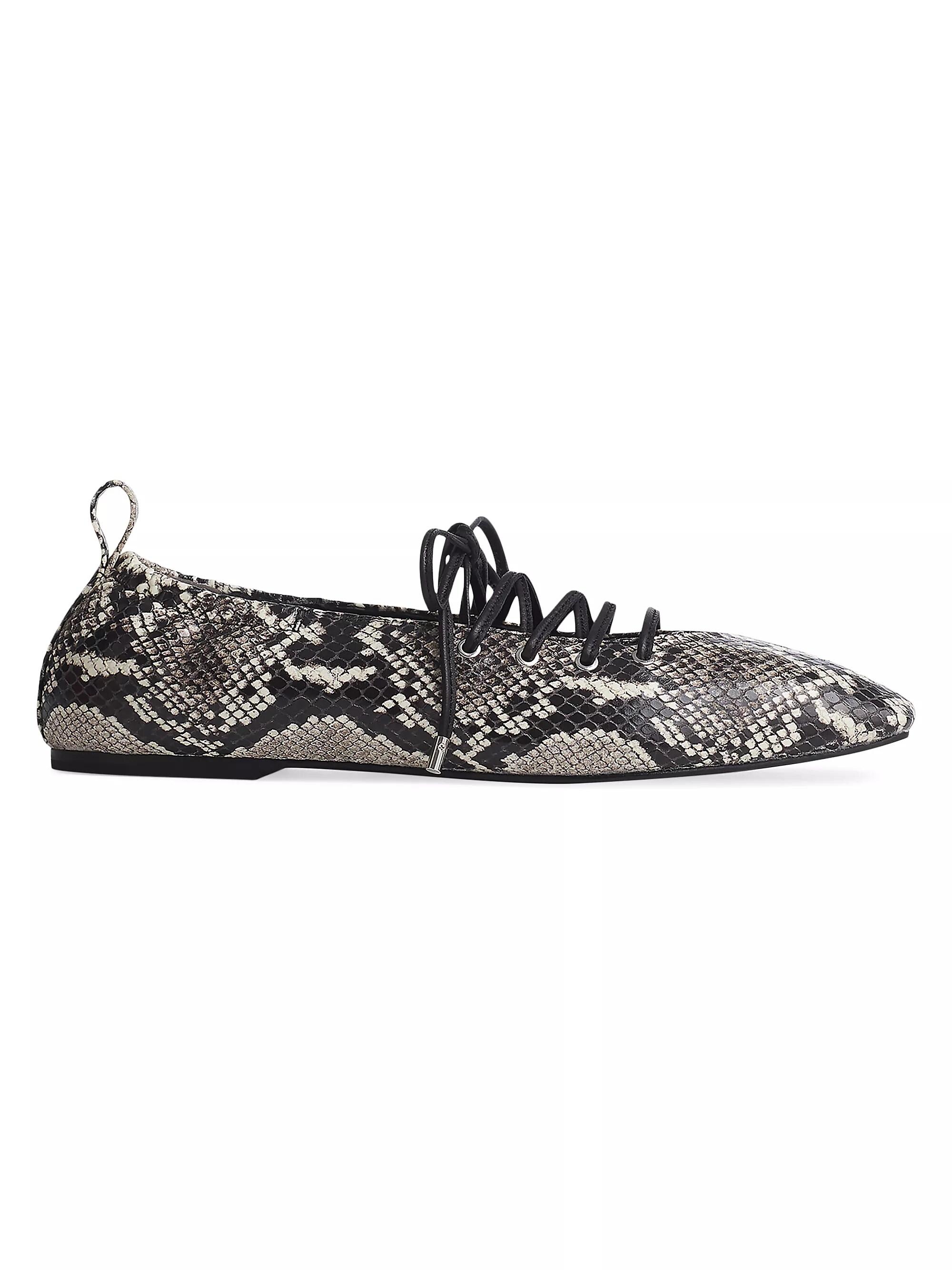 Sophia Snakeskin-Printed Leather Ballet Flats