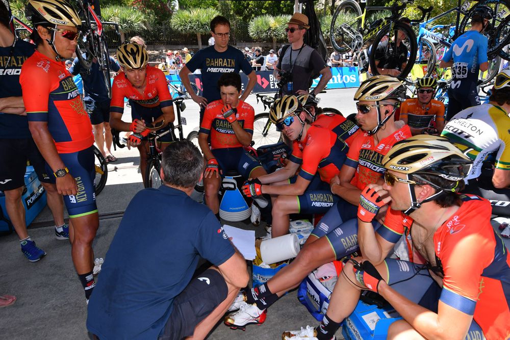 With no buses, team meeting are held outside