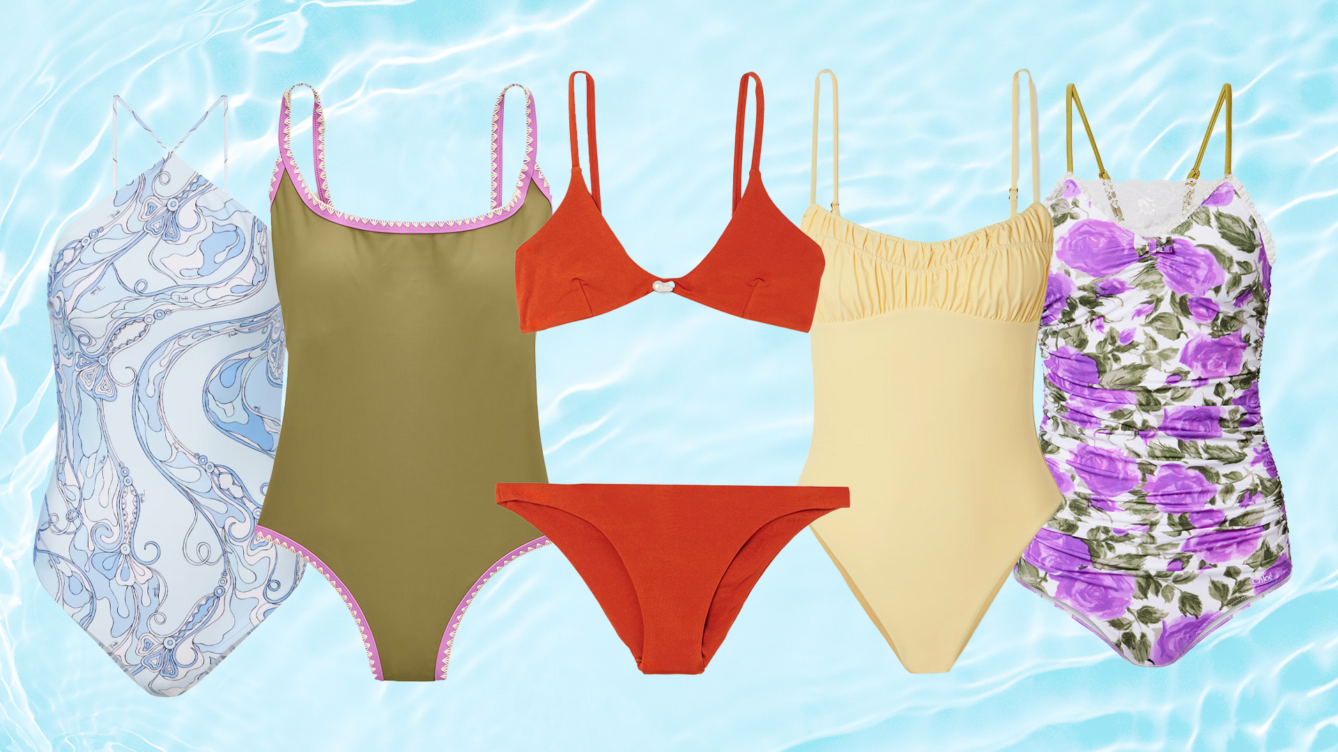 Collage of pretty swimsuits