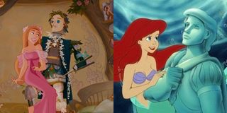 animated Giselle and statue of prince for True Love's Kiss in Enchanted, Little Mermaid part of your world