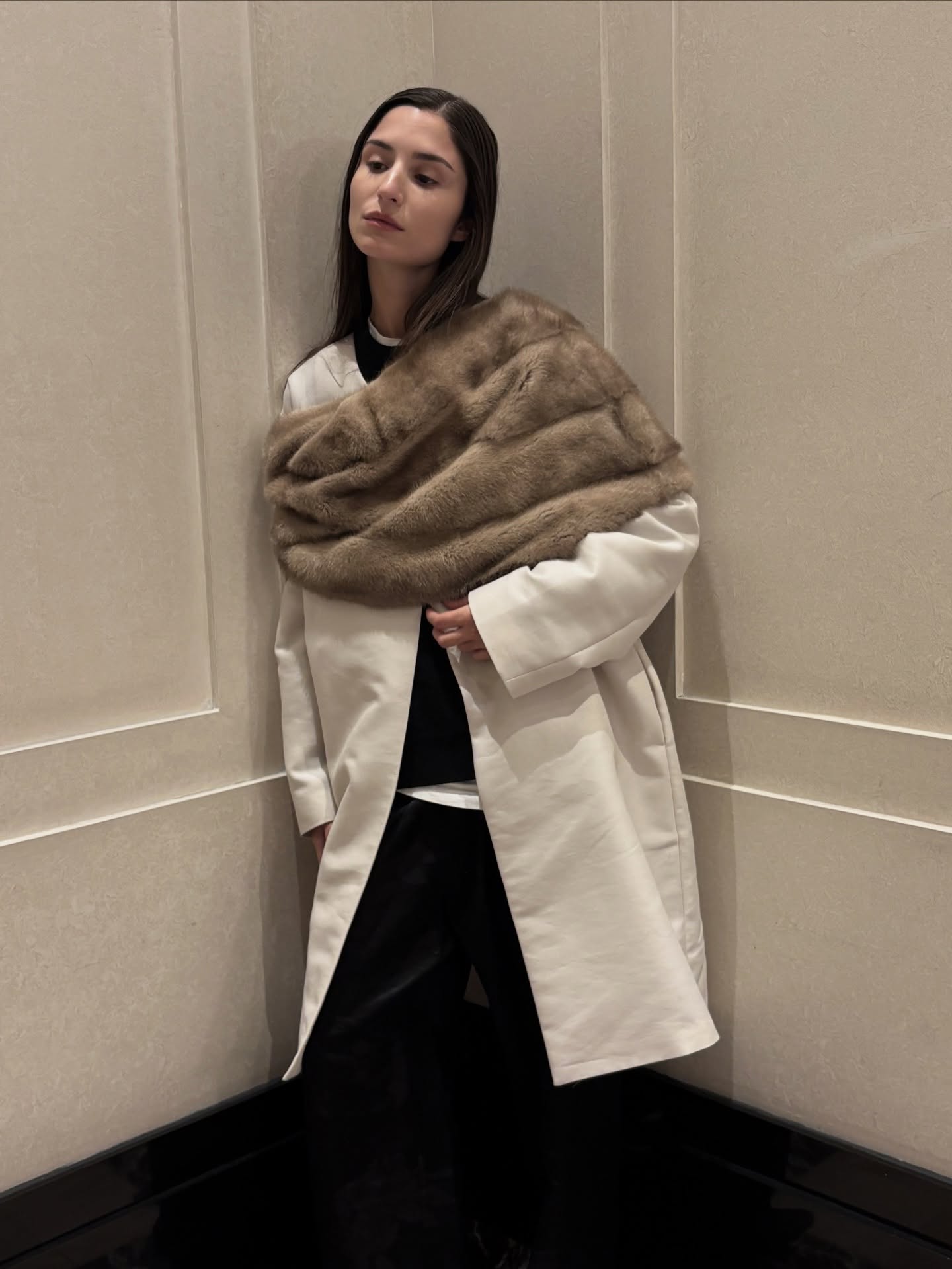 An image of @andrea____ricci wearing an opera coat, one of the biggest spring trends of 2026.