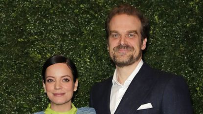 london, england february 01 lily allen and david harbour arrive at the charles finch chanel pre bafta party at 5 hertford street on february 1, 2020 in london, england photo by david m benettdave benettgetty images