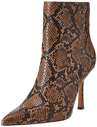 The Drop Women's Gail Heeled Ankle Boot Tan Snake, 8