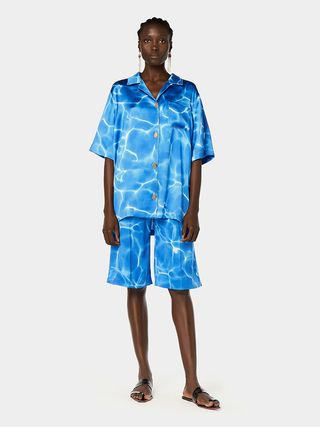While Schiaparelli opted for clothing items dipped in a turquoise sun-reflecting-water print. Male bidders are not excluded