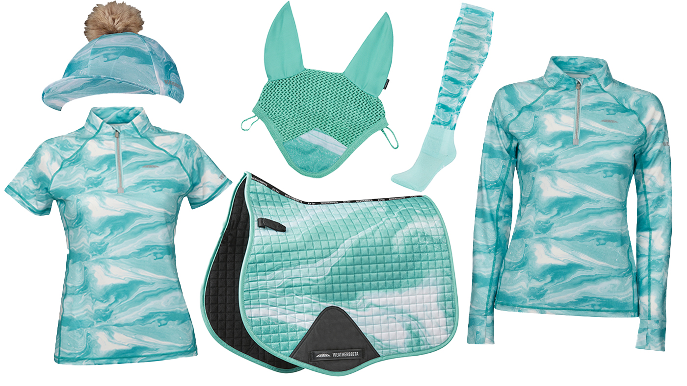 Weatherbeeta Marble Swirl turquoise matchy-matchy set