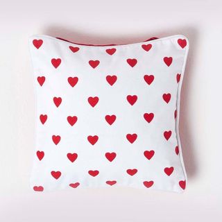 Cotton hearts cushion cover