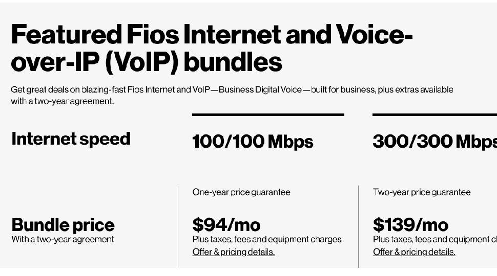 Verizon VoIP Pricing Plans
