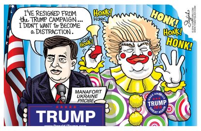 Political cartoon U.S. Donald Trump Paul Manafort campaign manager election 2016