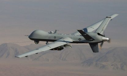 Al Qaeda's nightmare: An MQ-9 Reaper drone armed with GBU-12 Paveway II laser guided munitions and AGM-114 Hellfire missiles. 