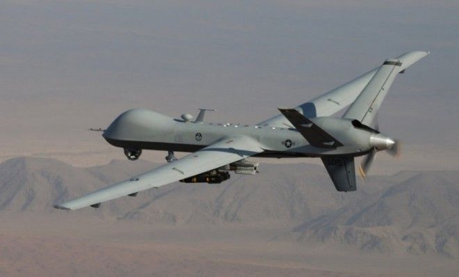 Al Qaeda&amp;#039;s nightmare: An MQ-9 Reaper drone armed with GBU-12 Paveway II laser guided munitions and AGM-114 Hellfire missiles. 