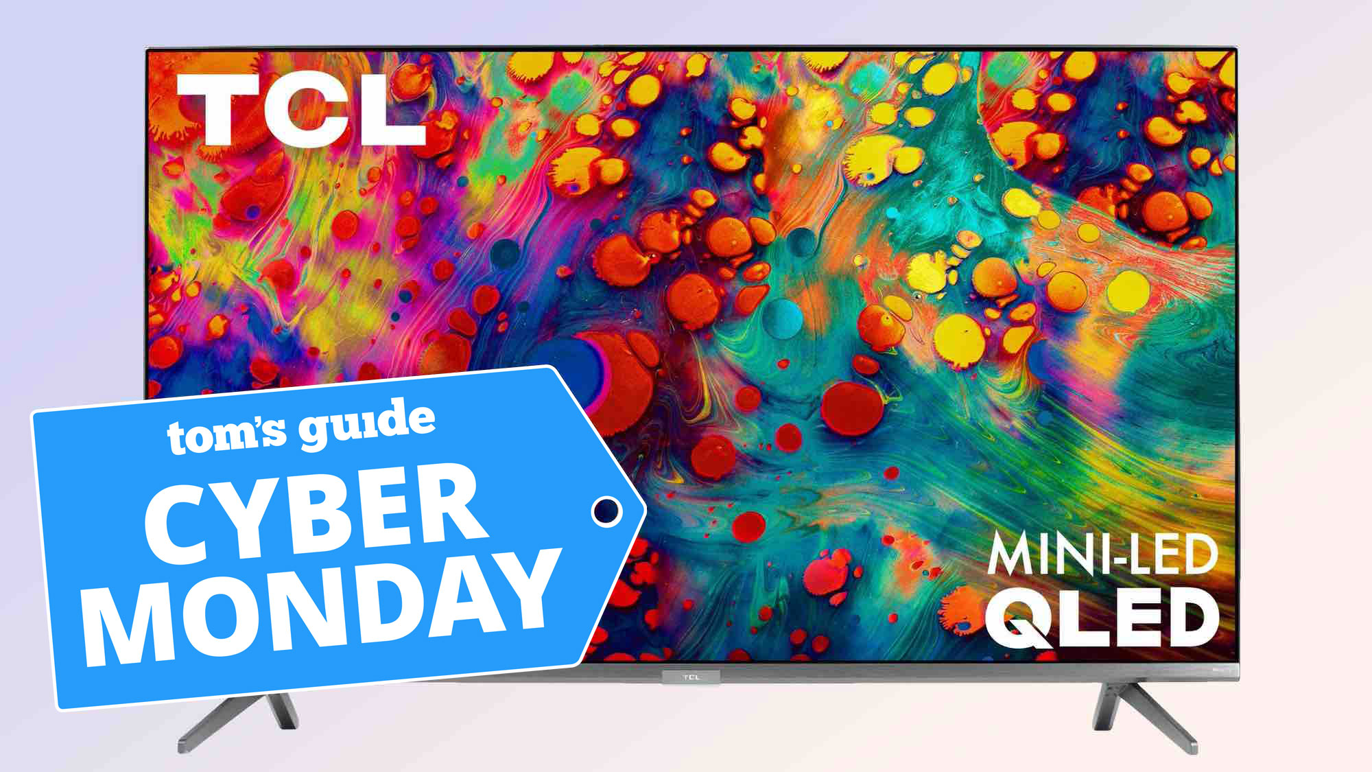 TCL 65-Inch 4K QLED Roku TV Cyber Monday Badge