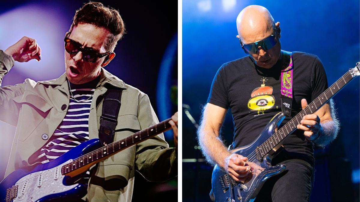 Left– Cory Wong performs at North Sea Jazz on July 12, 2025 in Rotterdam, Netherlands; Right–Guitarist Joe Satriani performs on the Palomino Stage during day 3 of the Stagecoach Music Festival on April 27, 2025 in Indio, California