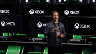 Phil Spencer, executive vice president of Gaming for Microsoft Corp., speaks during the company's Xbox event ahead of the E3 Electronic Entertainment Expo in Los Angeles, California, U.S., in Los Angeles, California, U.S., on Sunday, June 10, 2018. 