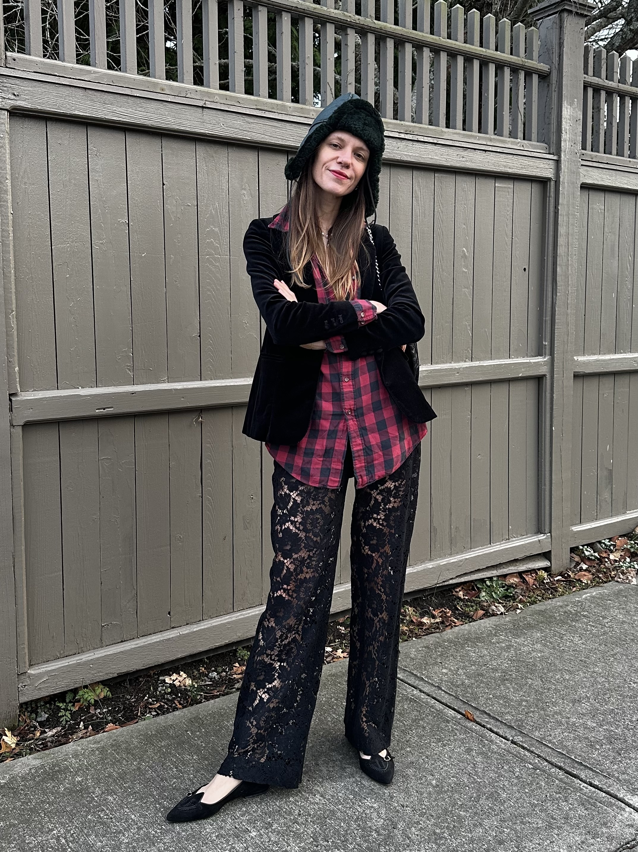 Julia Gall wearing outfits inspired by Ralph Lauren Christmas