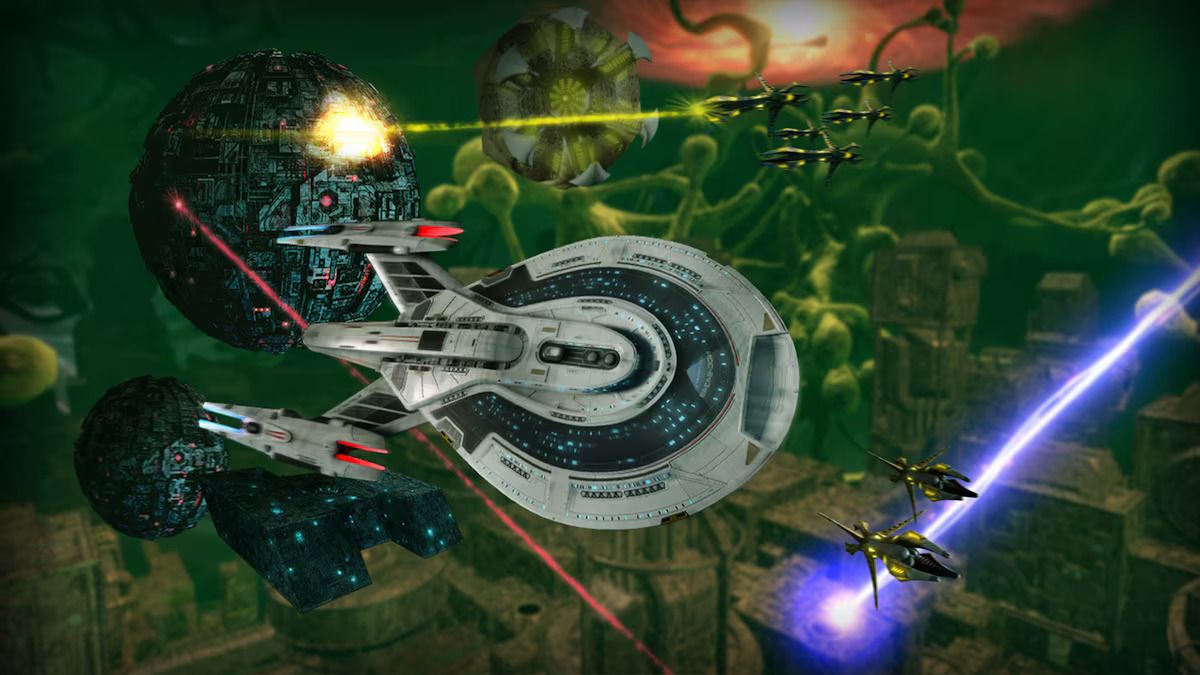 Star Trek Online promo image - spaceships in combat