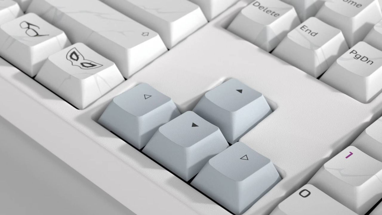 Close up of the Persona 30th Anniversary HYTE keycaps set.