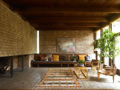 Paul Schweikher house, a midcentury, low volume with brick walls