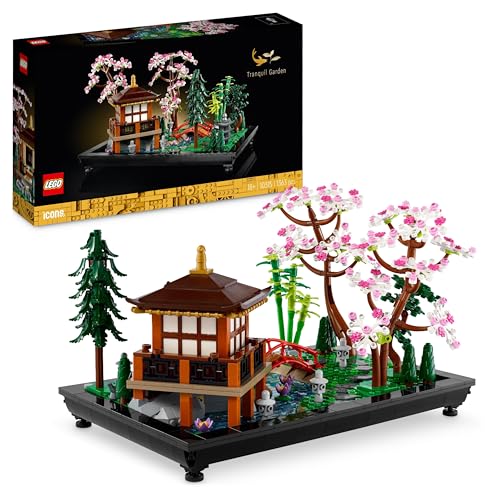 Lego 10315 Icons Tranquil Garden, Botanical Zen Garden Kit for Adults With Lotus Flowers, Customisable Desk Decoration, Inspired by Japanese Traditions, Mindful Gardening Gift for Women, Men