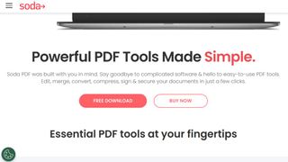 Website screenshot for Soda PDF.